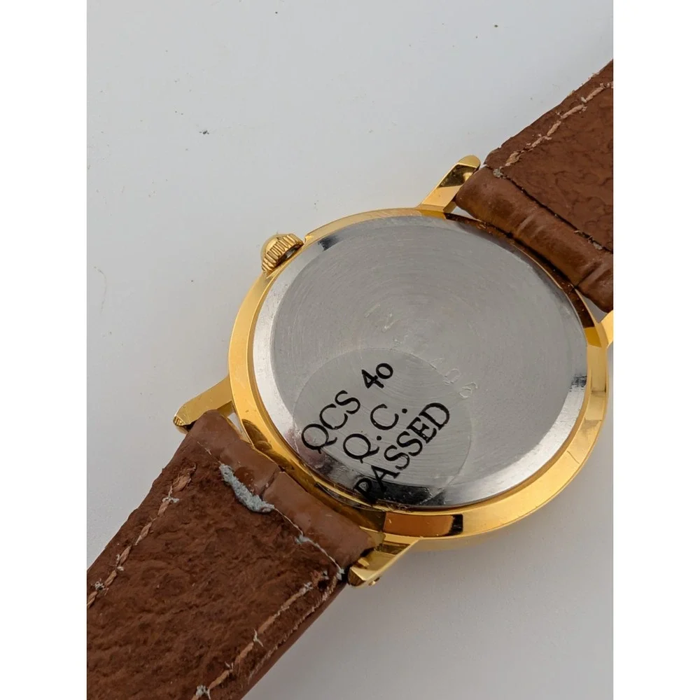 Vintage American Flag‎ Watch Women 26mm Case Brown Leather Band- New Battery